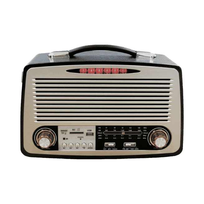 Radio Vintage con Fm Bluetooh 5.0 Usb Y Tarjeta Sd, 2 Altavoces